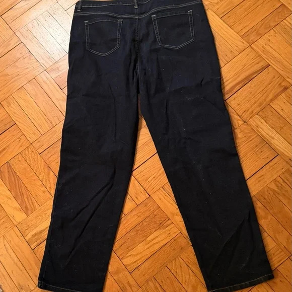 Gloria Vanderbilt Amanda Stretch Jeans Straight Leg High Rise Dark Wash Sz 18 - Picture 2 of 5
